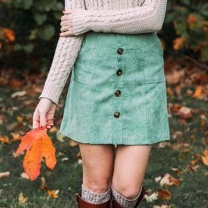 Kiel James Patrick Green Mini Skirt